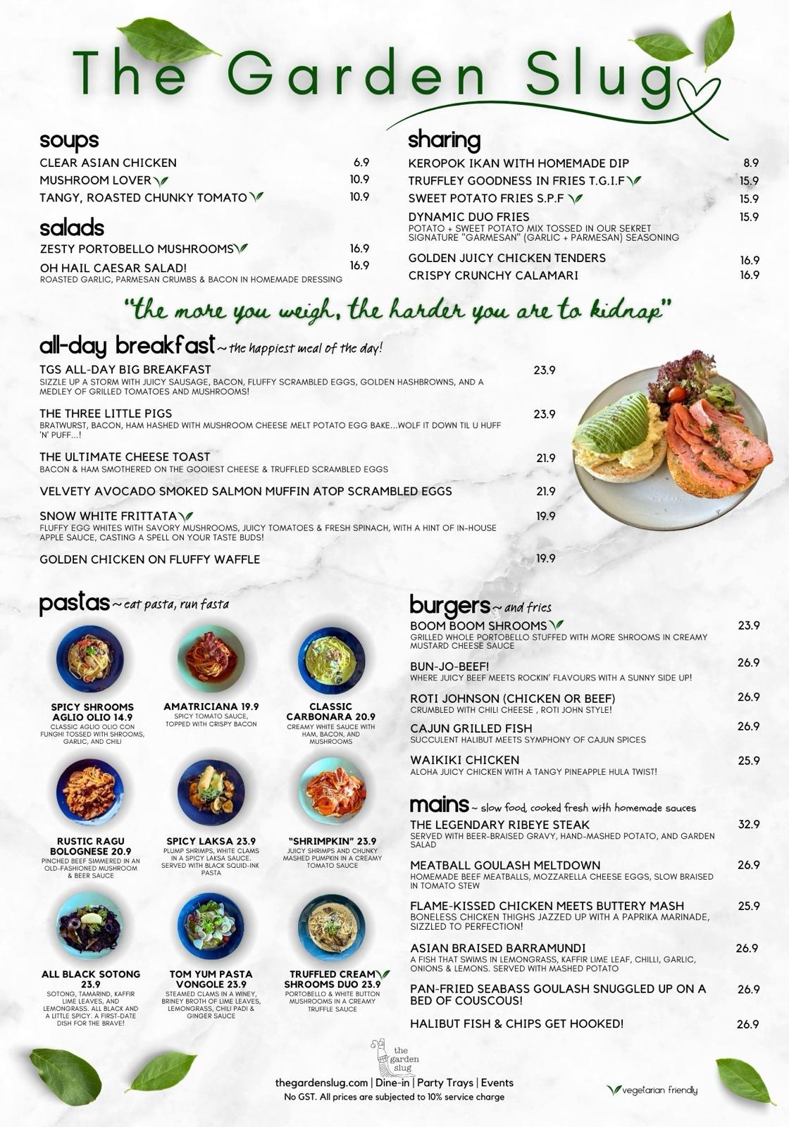 Dine-in Menu